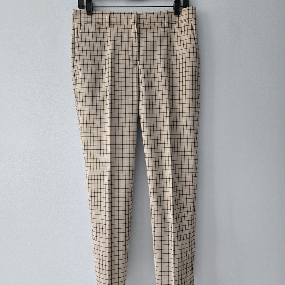 Theory Tan Plaid Testra Trousers Straight Leg, s4